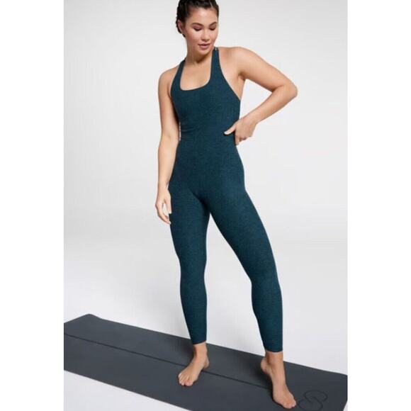 CALIA by Carrie Underwood Tops - NWT Calia LustraLux Bodysuit Women XL Strappy Back Deep Aqua Blue Yoga $110